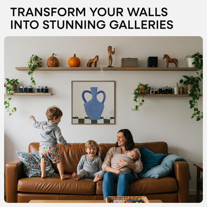 Homeforia 24x24 Picture Frame Brown, High End Dark Oak 24 x 24 Square Wood Frame with Mat 20 x 20 for Photo, 24by24 Wooden Walnut Poster Frame Matted to 20x20 Print, Tempered Glass, Wall Kit, Set of 1