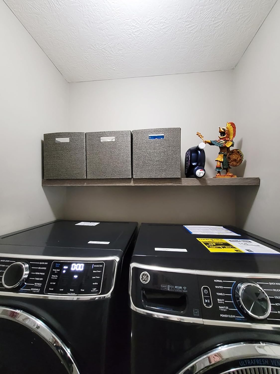 joelsantiques 60 Inch Wooden Floating Shelves for Wall - 60x8x2 in - Made of Natural Wood - Long Wall Shelves for Bedroom - Perfect for Living Room, Kitchen - Made in USA - Gray