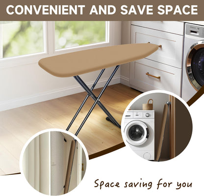 Ironing Board with Heat Resistant Cover, 43x13 Compact and Space Saver Iron Board,Height Adjustable,Easy to Fold,Stable Structure