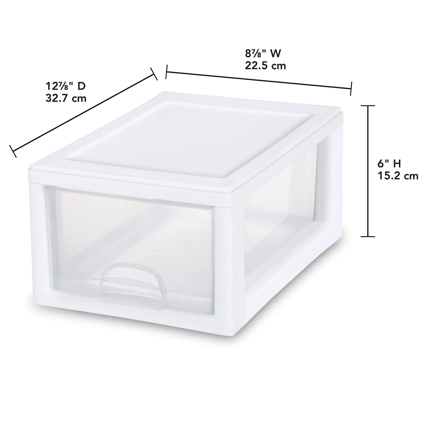 Sterilite 6 Qt Stacking Drawer, Clear Plastic Storage Organizer, 6 Pack