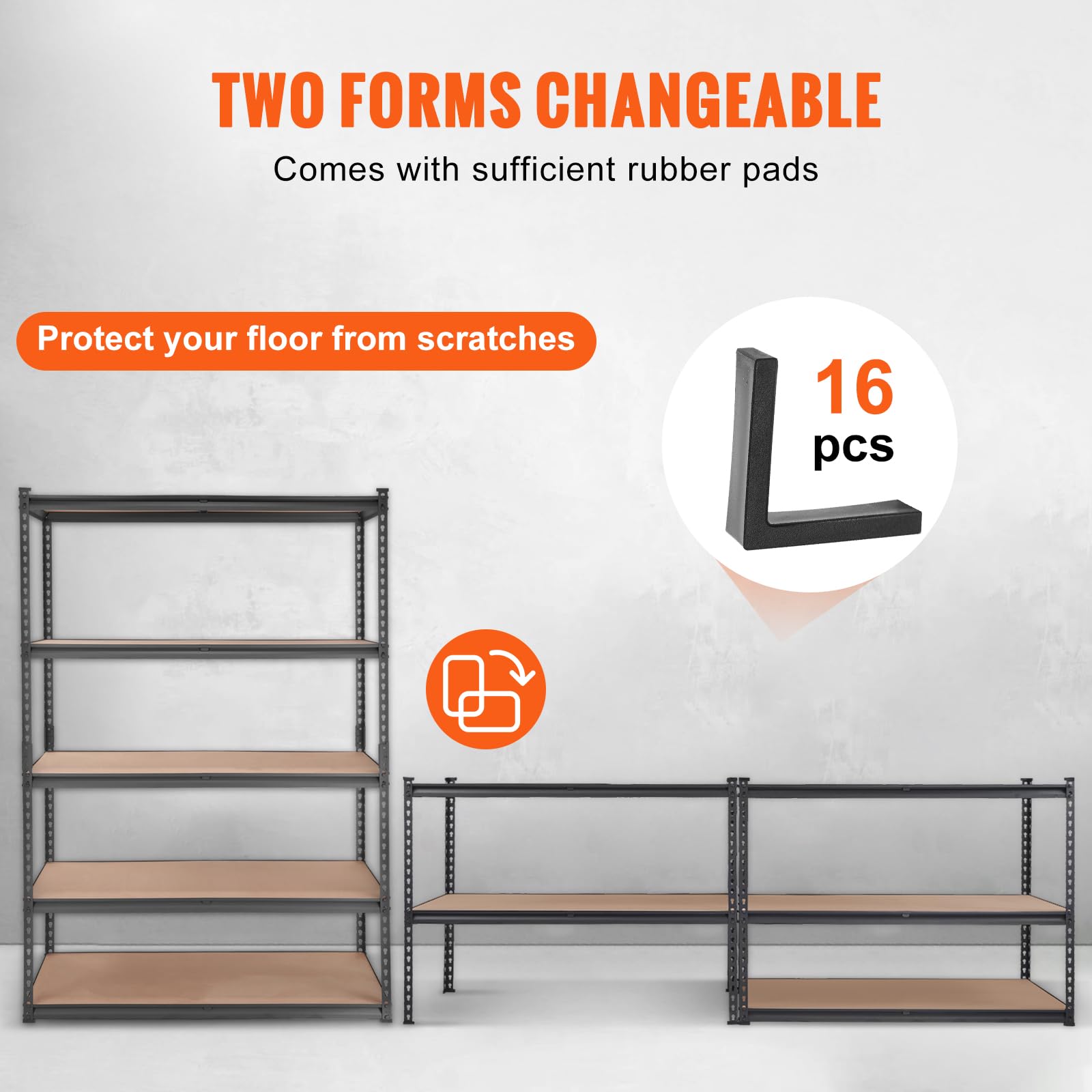 VEVOR Storage Shelves 5-Tier Adjustable 2000 lbs 48"x24"x72" Shelving Unit