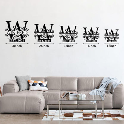 Custom Metal Signs | Last Name Sign | Split Letter Monogram Wall Decor | Custom Outdoor Signs | Personalized Wedding Gift | Housewarming Couples Gift | Outdoor Metal Sign | Metal Art