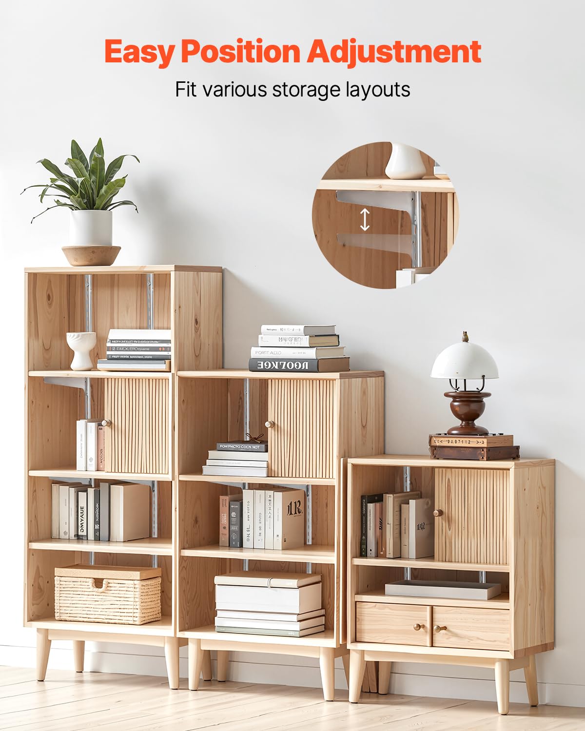 VEVOR Shelf Pilaster, 39-inch 10 Pack, Upright Wall Shelving System, Heavy Duty Support System