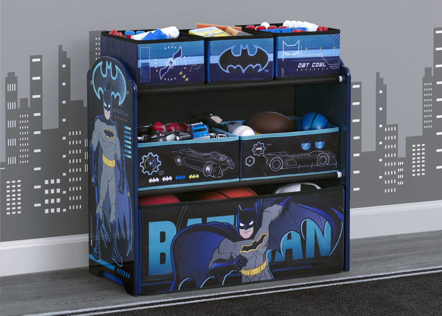 Delta Children Design & Store 6 Bin Toy Storage Organizer, Batman