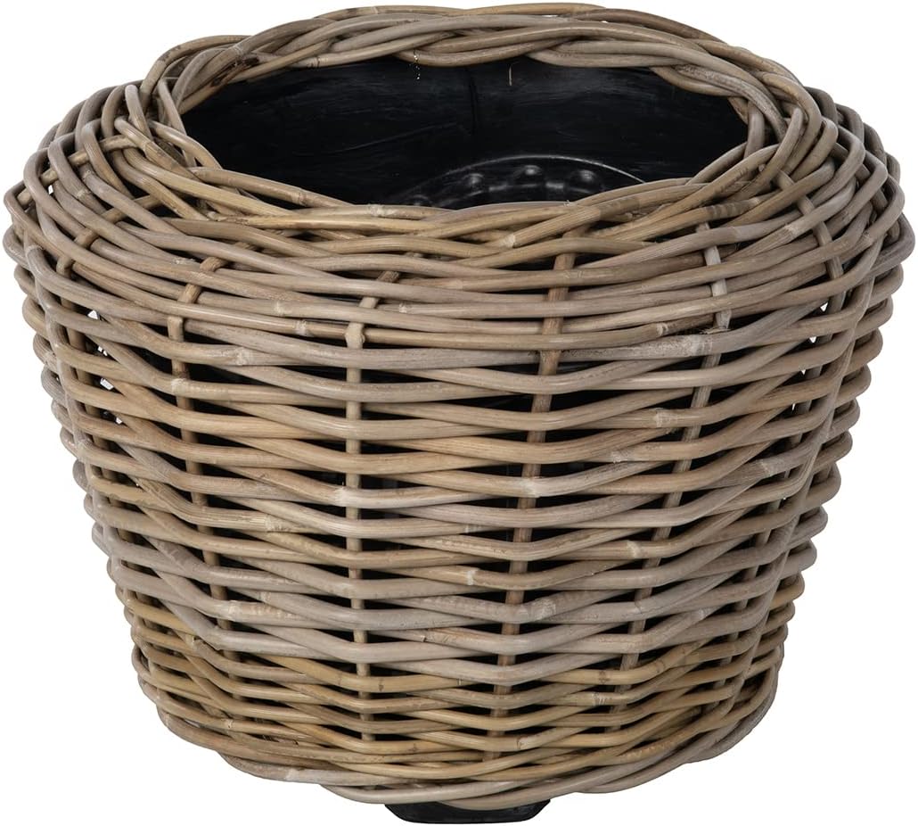 Rattan Kobo Indoor Outdoor Planter Basket with Plastic Pot Medium 35 Gallon Soil Capacity