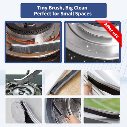 3 Pcs Cleaning Brushes for Household - Crevice Brush for Scrub Small Spaces, Toilet Cleaning Tool with Comfortable Grip, Long&Firm Bristle for Shower Tile Grout, Sinks Gap, Window Tracks, Hinges