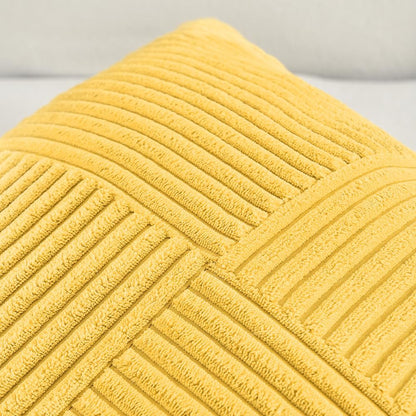 Fancy Homi 2 Packs Yellow Decorative Throw Pillow Covers 20x20 Inch for Living Room Couch Bed Sofa, Rustic Farmhouse Boho Home Decor, Soft Corss Corduroy Patchwork Accent Square Cushion Case 50x50 cm