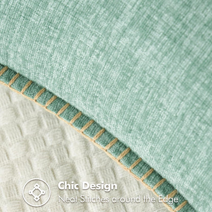 MIULEE Pack of 2 Couch Throw Pillow Covers 20x20 Inch Greyish Green Farmhouse Decorative Pillow Covers with Stitched Edge Soft Chenille Solid Dyed Spring Pillow Covers for Sofa Bed Living Room
