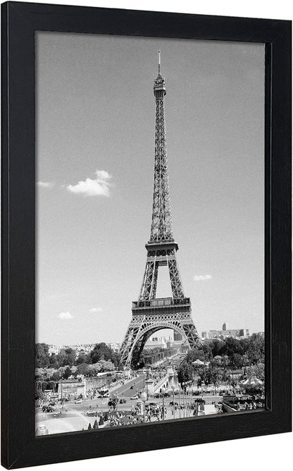 VCK Poster Frames 13x19 Black 3 Pack, Solid Wood Picture Frames for Wall Mounting Hanging Art and Puzzle Frame