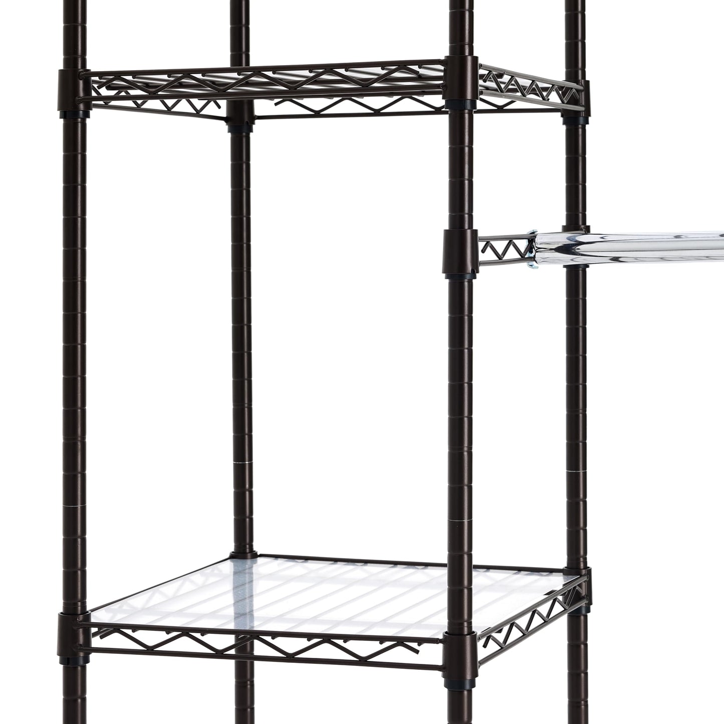 Amazon Basics Expandable Metal Hanging Closet Organizer and Storage Rack Wardrobe with Shelves
