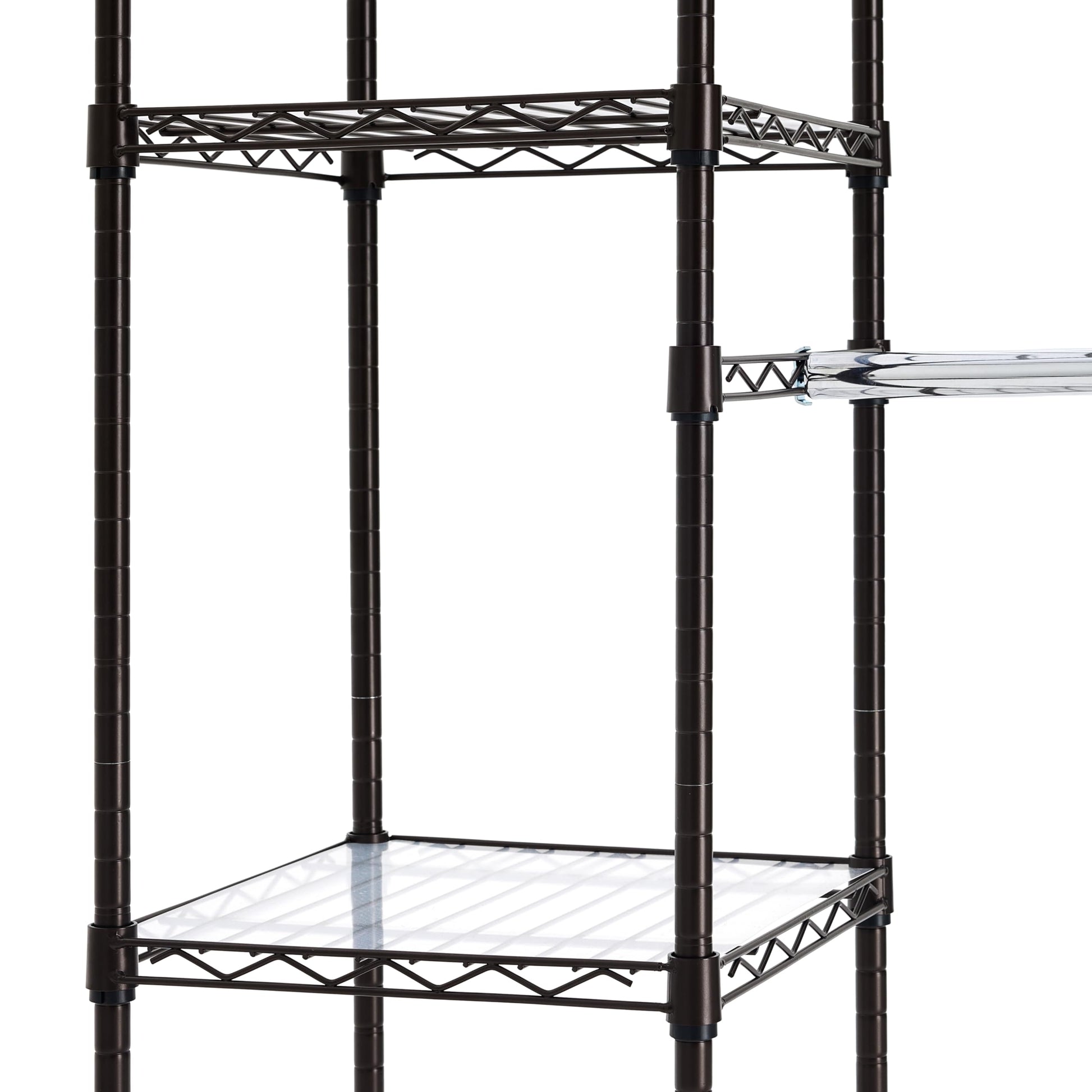 Amazon Basics Expandable Metal Hanging Closet Organizer and Storage Rack Wardrobe with Shelves