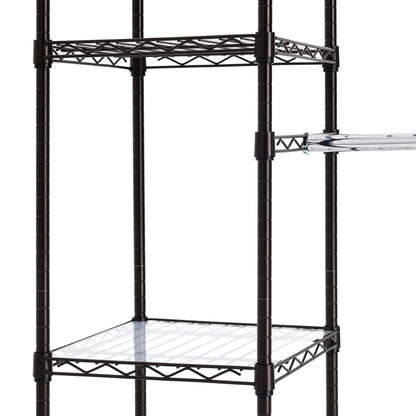 Amazon Basics Expandable Metal Hanging Closet Organizer and Storage Rack Wardrobe with Shelves