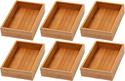 YBM Home Bamboo Drawer Organizer Storage Box for Kitchen Drawer, Junk Drawer, Office, Bedroom