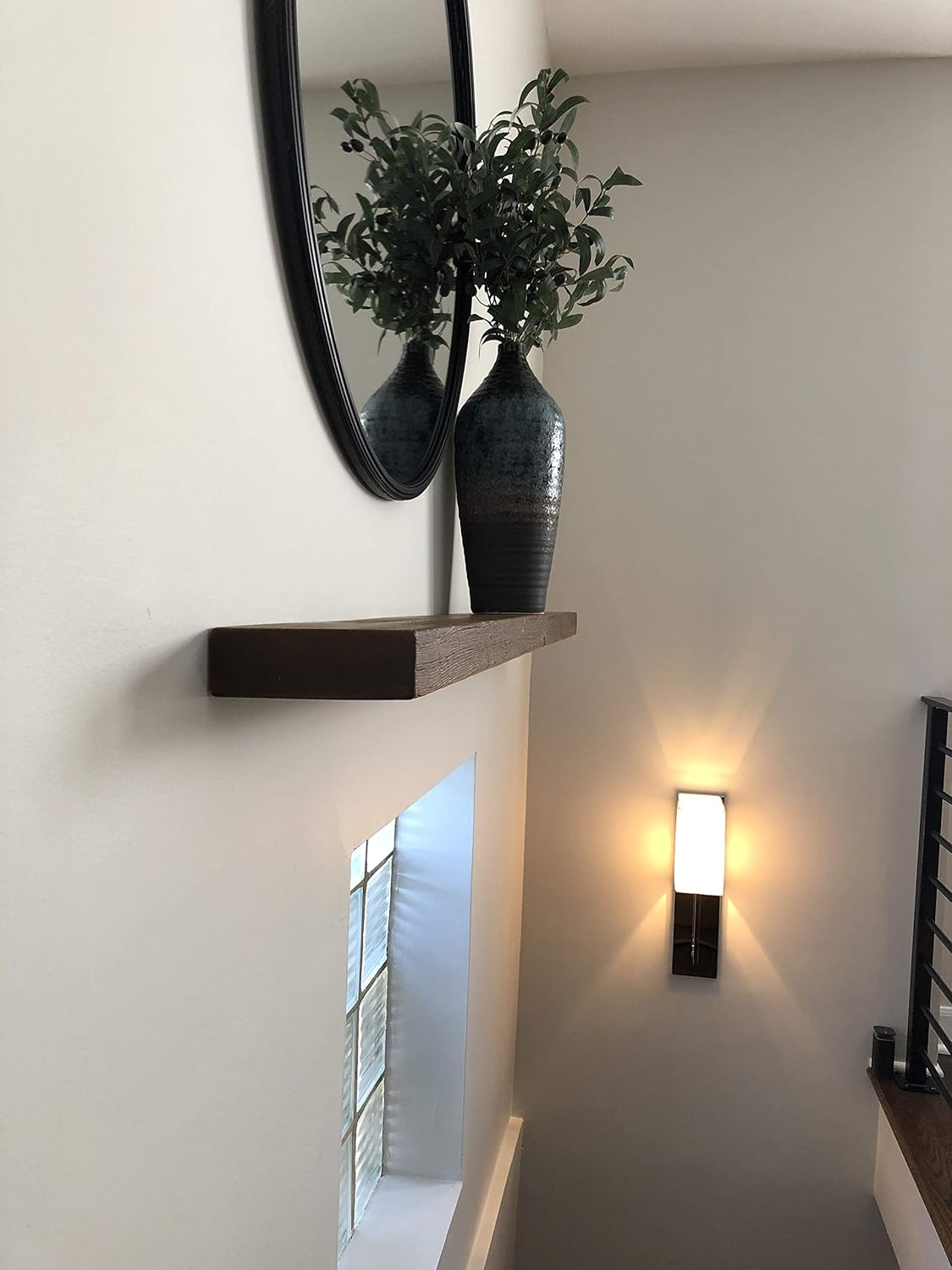 joelsantiques 36 Inch Wooden Floating Shelves for Wall - 36x6x2 in - Made of Natural Wood - Long Heavy Duty Rustic Wall Shelves for Bedroom - Perfect for Living Room, Kitchen - Mocha