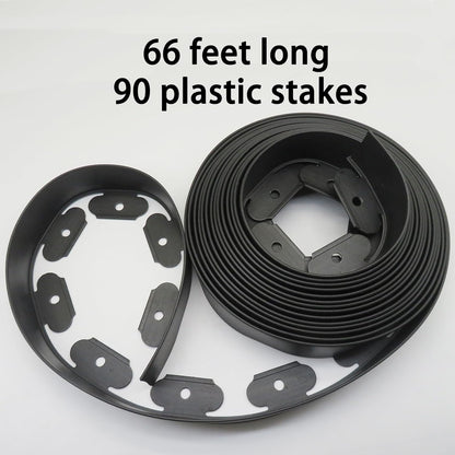 Landscape Edging,Flower Bed Edging no dig，Lawn Edging Garden Edging Border(60feet-Black)