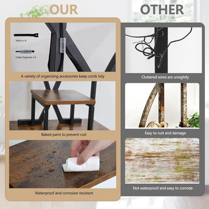 Plant Stand Indoor with Grow Lights - 9 Tiered 66" Tall Metal Plant Shelf, Curved Plant Stand with Adjustable Feets for Multiple Plants, Corner Flower Shelf for Living Room, Patio