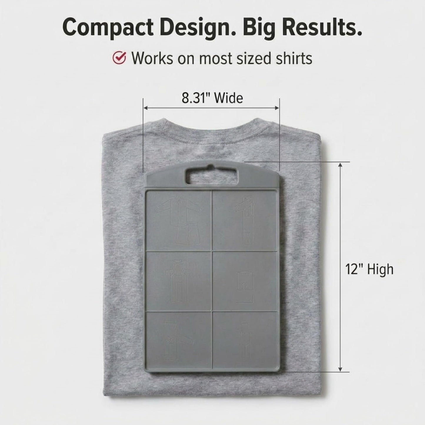 Household Essentials Shirt Folding Board for T-Shirts, Polos & Dress Shirts, Space Saving Laundry