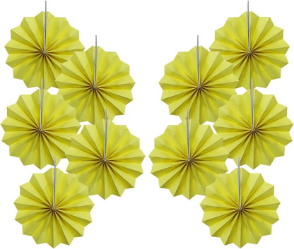Yellow Party Decorations,Paper Decorations for Party,Lemon Decorations Party Paper Fans Bulk 8in,Anniversary Decorations for Part 30 Color DIY Set （Lemon Yellow）