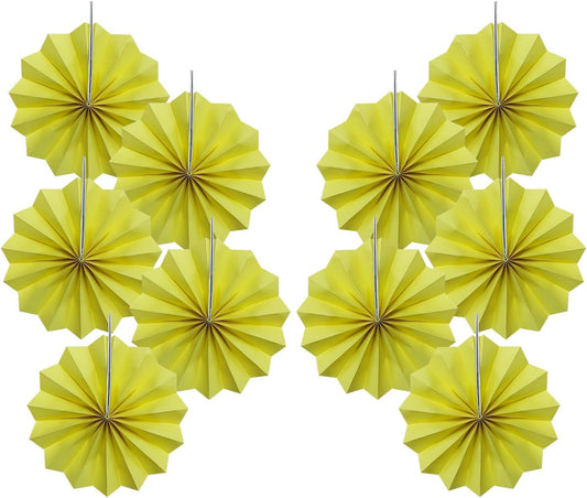 Yellow Party Decorations,Paper Decorations for Party,Lemon Decorations Party Paper Fans Bulk