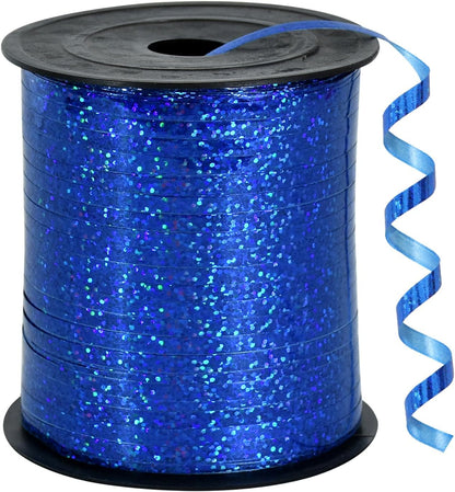 BEISHIDA 500 Yards Blue Crimped Curling Ribbon Balloon String, Shiny Metallic Ribbon Roll for Gift Wrapping for Birthday Party Festival Art Craft Decor Florist Flowers Decoration