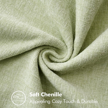 MIULEE Pack of 2 Couch Throw Pillow Covers 16x16 Inch Light Green Farmhouse Decorative Pillow Covers with Stitched Edge Soft Chenille Solid Dyed Spring Pillow Covers for Sofa Bed Living Room