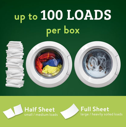 Biokleen Laundry Detergent Sheets - Dye & Fragrance Free, Hypoallergenic, Enzymatic Cleaner, Stain Remover, Bio Active Formula, No Plastic Jug, Unscented, 100 Loads