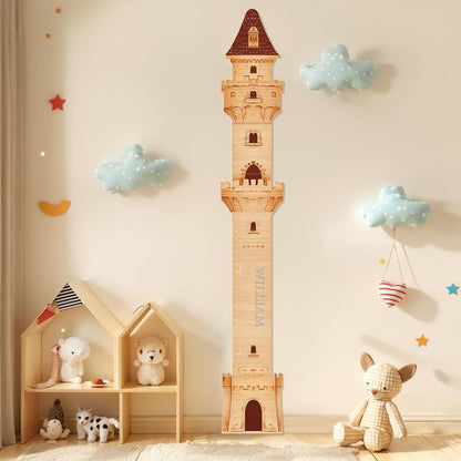 Personalized Name Growth Chart, Castle Height Chart, Customized Name Measuring Board for Kids Height, Kids Growth Measurement Decorative Wall Sticker, Nursery Growth Chart Ruler