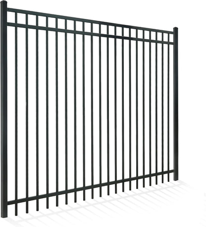 Fencer Wire Heavy Duty Flat Top Fence Barrier Panel, 6FT Height X 8FT Width Anti-Rust Metal Fencing Panel, 2” Diameter Steel Outdoor Decorative Garden Fence Panel for Yard, Pool, Patio, Single Panel