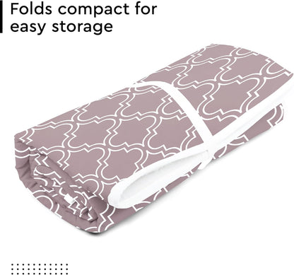Encasa Homes Ironing Mat/Pad (Large 48"x28") with 3mm Padding & Silicone Iron Rest for Steam Pressing on Tabletop or Bed - Heat Resistant, Portable, Quilting & Travel Blanket - Mauve Tiles