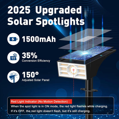 Solar Spot Lights Outdoor, 10 Pack Outdoor Solar Lights for Yard Waterproof, 4 Lighting Modes Solar Landscape Spotlights, Auto On/Off Solar Powered Flood Lights Garden Pathway(Warm White)