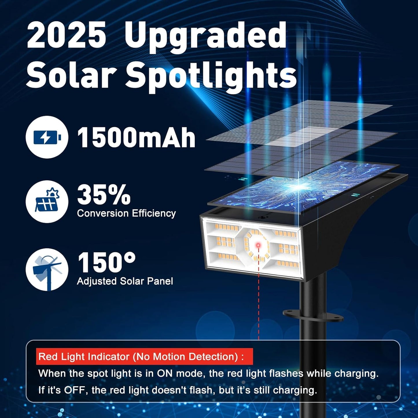 Solar Spot Lights Outdoor, 6 Pack Outdoor Solar Lights for Yard Waterproof, 4 Lighting Modes Solar Landscape Spotlights, Auto On/Off Solar Powered Flood Lights Garden Pathway (Warm White)