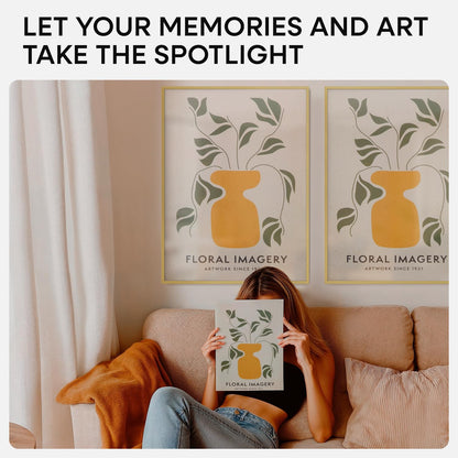 Homeforia 18 x 24 Poster Frame Gold, High End Metal 18x24 Picture Frames with Mat 16x20 Photo, 18 x 24 Gold Frame Matted to 16 by 20 Print, 24x18 Thin Hanging Frame, Tempered Glass, Wall Kit, Set of 1