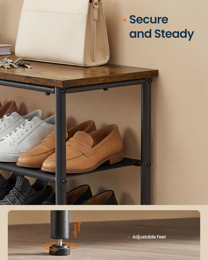 SONGMICS HOME 5-Tier Shoe Rack, Free Standing Shoe Storage Organizer, 12 x 29.7 x 36 Inches, Metal