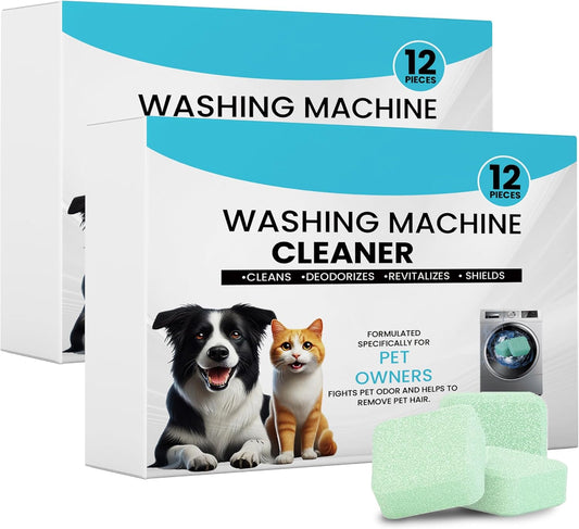 Washer Machine Cleaner Tablets-24Pack-12 Month Supply,Formulated for Pet Owners Washing Machine