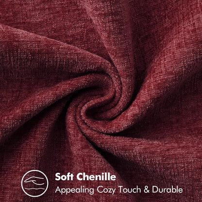 MIULEE Pack of 2 Christmas Pillow Covers 20x20 Inch Burgundy Red Farmhouse Decorative Throw Pillow Covers with Stitched Edge Soft Chenille Solid Dyed Couch Pillow Covers for Sofa Bed Living Room