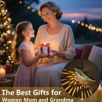 Solar Birds Lights Metal Outdoor Decor,Hanging Wall Decorations Outside Yard Art Garden,Waterproof Lanterns for Patio,Porch,Backyard,Fence,Gifts for Women,Mom