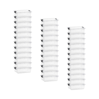 Superio Clear Storage Box with Lid, 2.3 Quart Plastic Container Bins for Organizing, Stackable