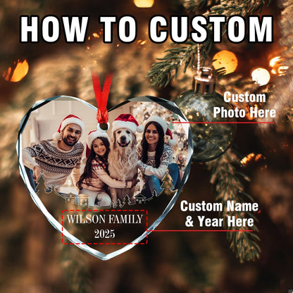 Personalized Christmas Photo Ornament, Custom Crystal Ornaments, Custom Christmas Ornament for Mom/Dad, Personalized Ornaments with Name