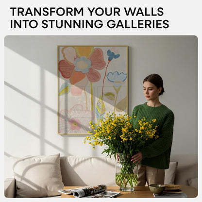 Homeforia 22x28 Picture Frame Gold, High End Metal 22 x 28 Large Poster Frames with Mat 18 by 24 for Photo, 22x28 Gold Frame Matted to 18x24 inch Print, 28x22 Frame, Tempered Glass, Wall Kit, Set of 1