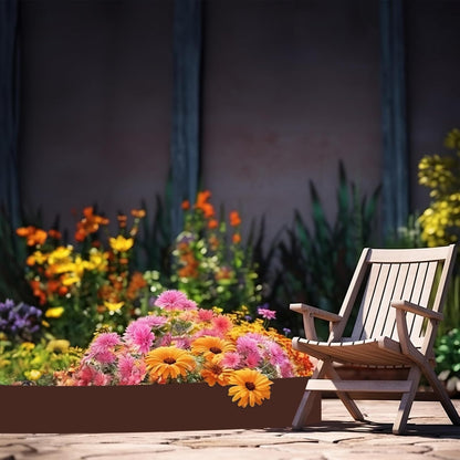 6 Inch Tall 66 ft Length No Dig Landscape Plastic Edging Kit with Hammer Spikes Plastic Garden Flower Bed Edging Landscape Edging Border for Gardens Border Lawn Grass Yard (Brown)