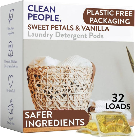The Clean People Laundry Detergent Pods - Hypoallergenic Laundry Pods - Ultra Concentrated