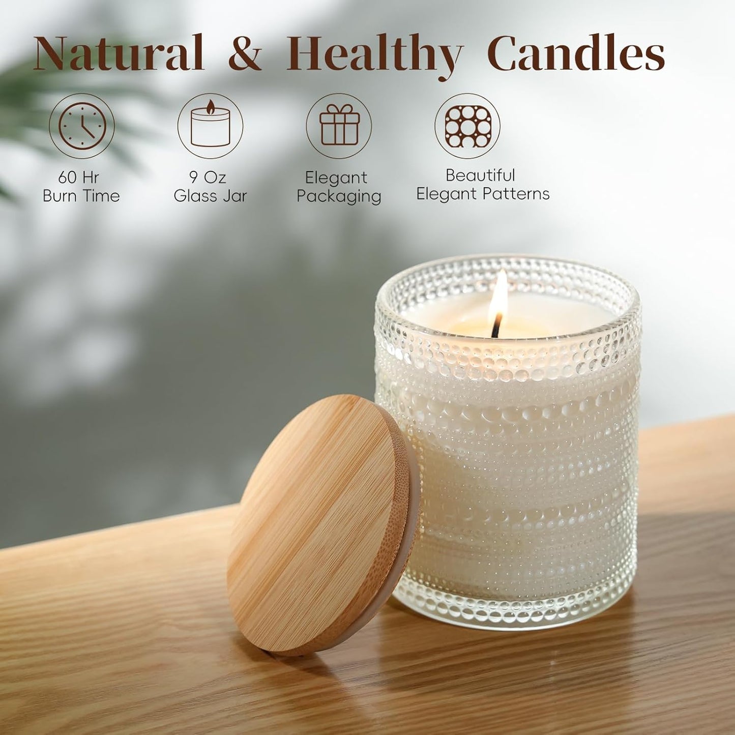 Vanilla Cupcake Scented Candles, Natural Soy Vanilla Candles for Home Scented, Aromatherapy Candles in Glass Over 60 Hours Burn Time Ideal for Gifting