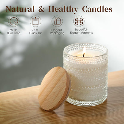 Vanilla Cupcake Scented Candles, Natural Soy Vanilla Candles for Home Scented, Aromatherapy Candles in Glass Over 60 Hours Burn Time Ideal for Gifting