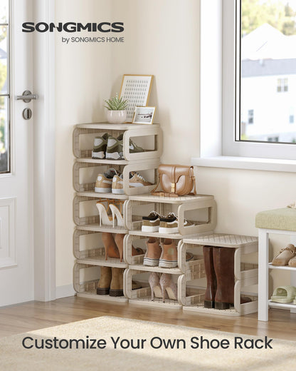 SONGMICS Shoe Rack, Shoe Organizer, 12 Shelves, Shoe Storage, Narrow Shoe Shelf, Open Shelf for