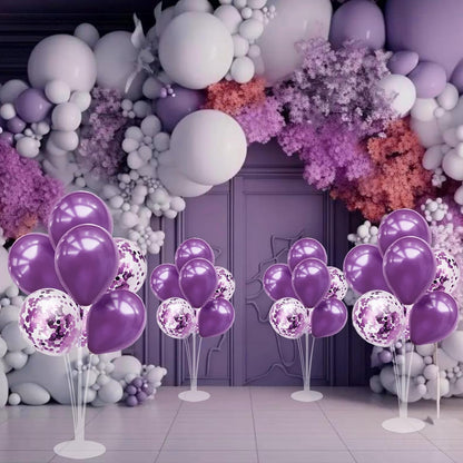 Purple Balloon Stand Centerpiece Table Decorations for Birthday Bridal Shower Wedding Engagement Mother's Day Graduation Halloween Party Decorations(Purple set4)