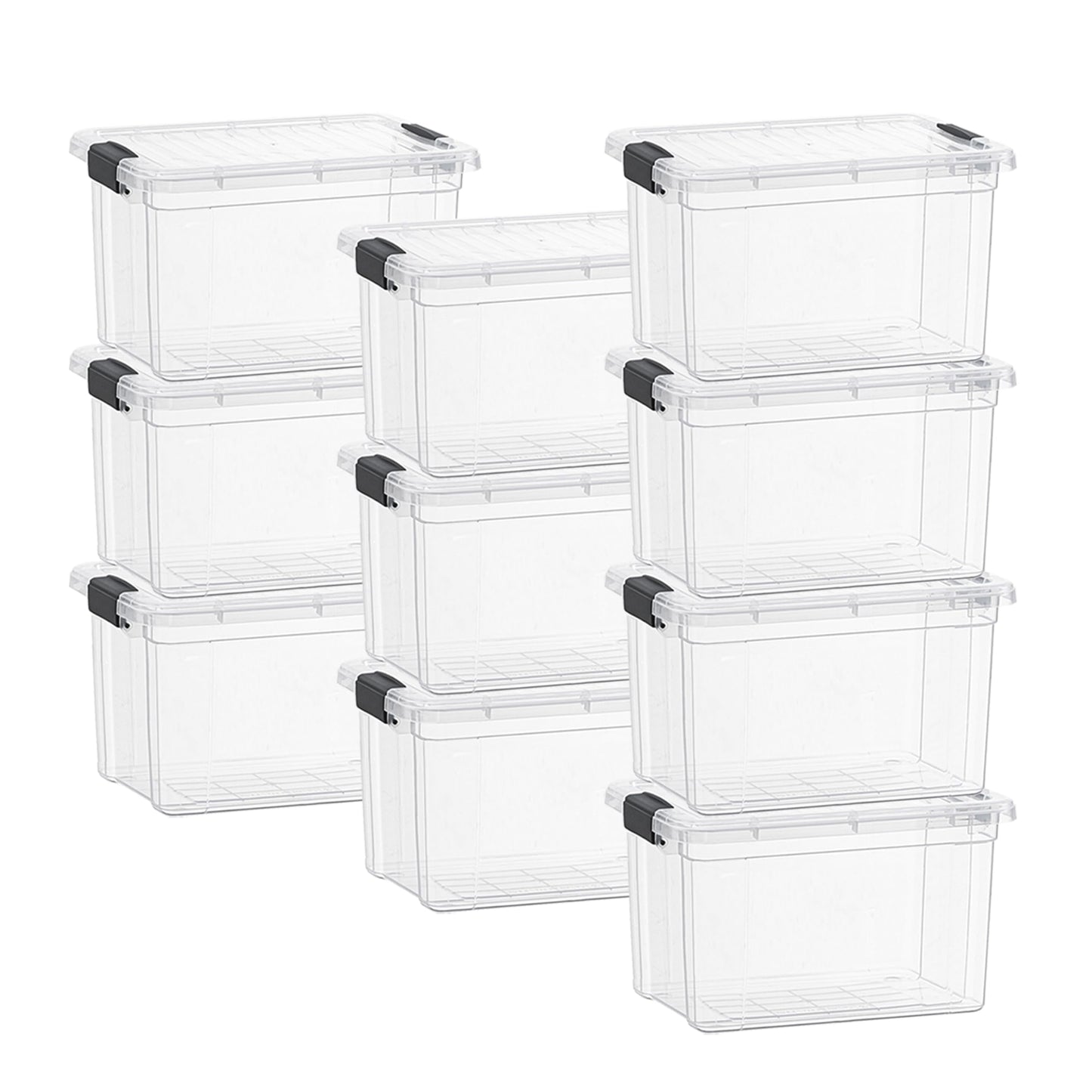 Superio Clear Storage Box with Lid, 26 Quart Plastic Container Bins for Organizing, Stackable