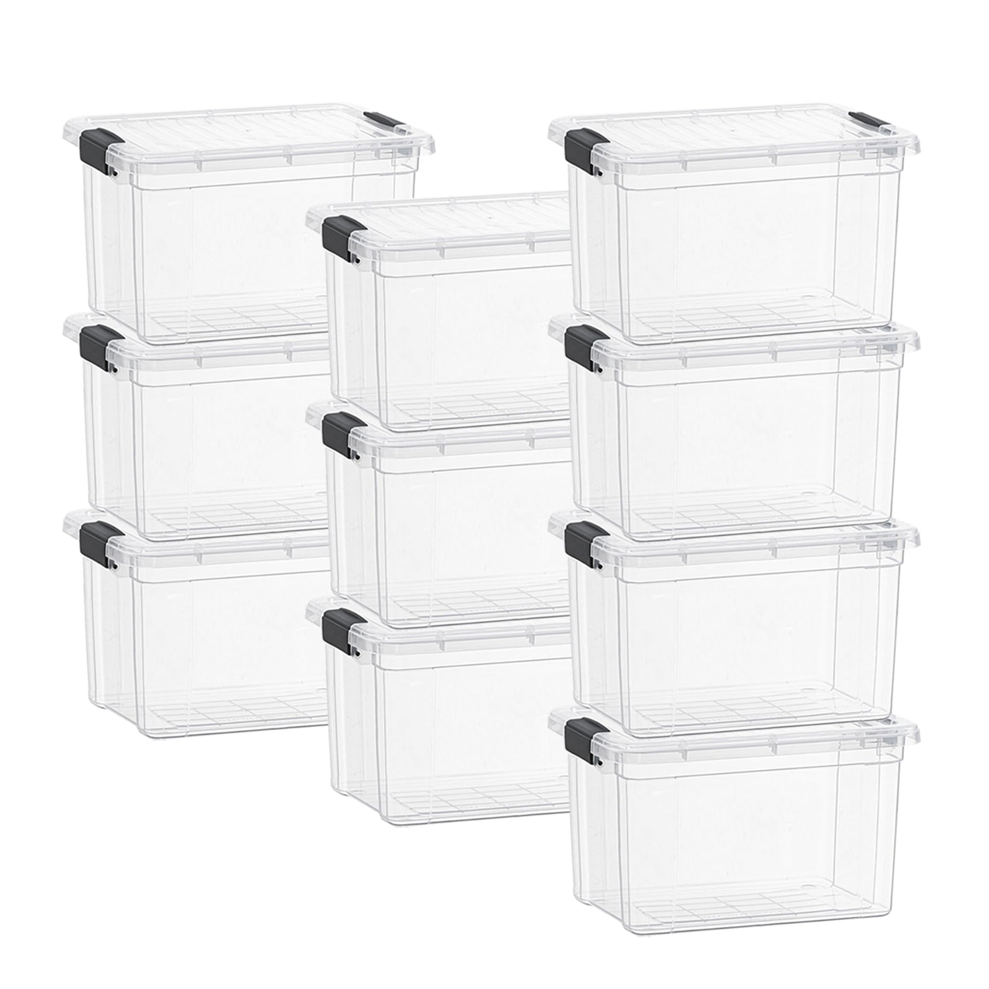Superio Clear Storage Box with Lid, 26 Quart Plastic Container Bins for Organizing, Stackable