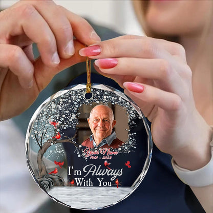 Personalized Memorial Glass Ornament, Custom Photo Christmas Ornament, Memorial Day Glass Ornament, Mom Loss Ornament, Loss of Father Gift, Sympathy Gifts, Remembrance Gift, Keepsake Gift