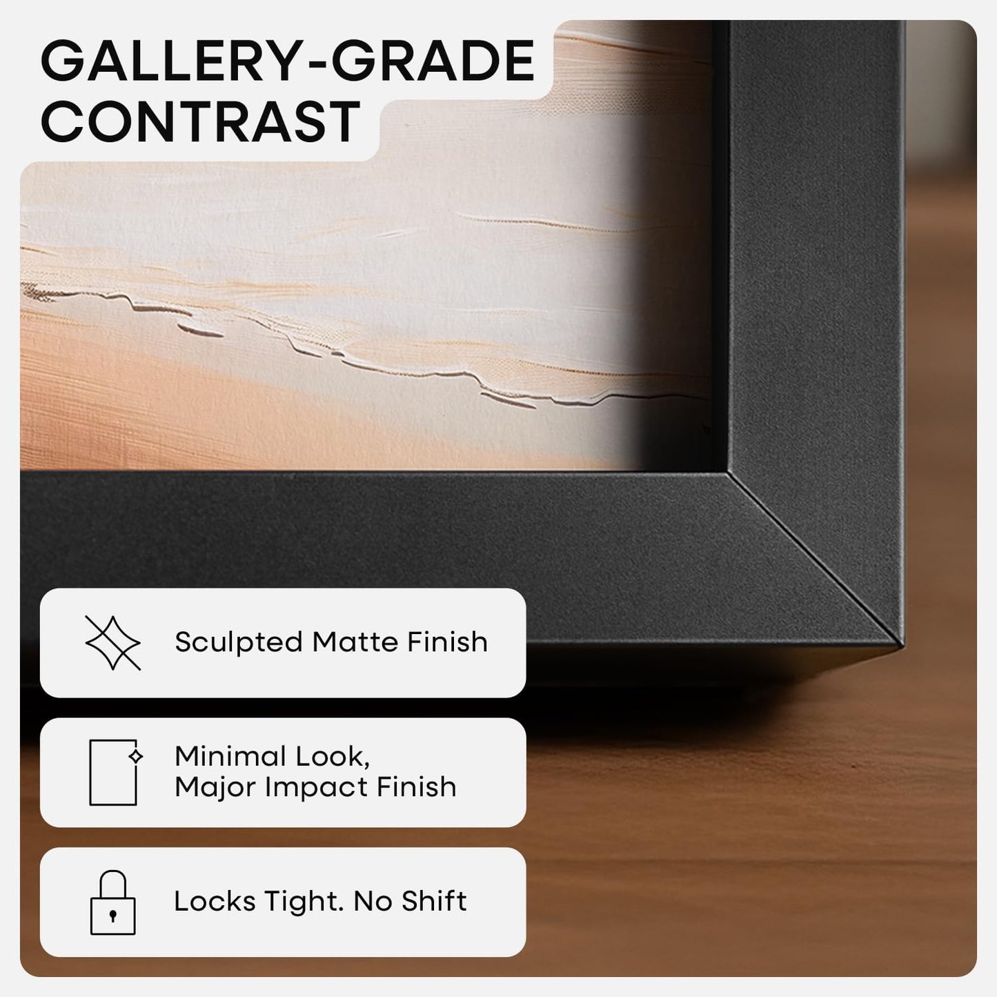 Homeforia 8x8 Black Picture Frame, High End Metal 8 x 8 Square Photo Frames with Mat 6 by 6, 8x8 Poster Frame Matted to 6x6 inch Print, 8by8 Wall or Tabletop Frames, Tempered Glass, Wall Kit, Set of 1