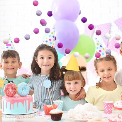 Felt Ball Garland Misscrafts 9.8 Feet 100% Wool Roving Pom Pom Garland 20mm Colorful for Baby Shower Grand Opening Party Festivals Room Decorations